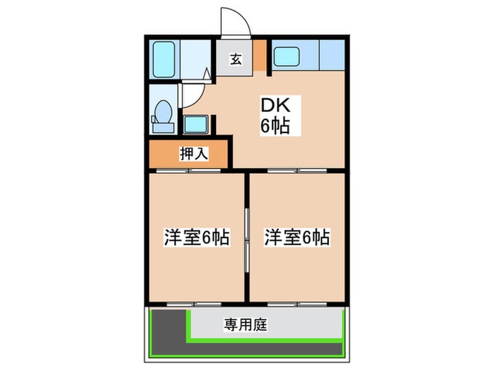 タウニー太子B棟の物件間取画像