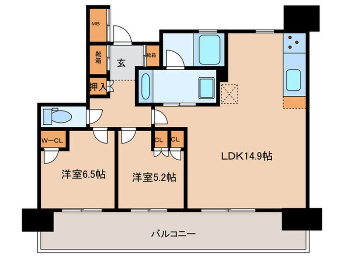 ｳﾞｨｰ･ｸｵﾚﾚｼﾞﾃﾞﾝｽ名古屋駅(502)の物件間取画像