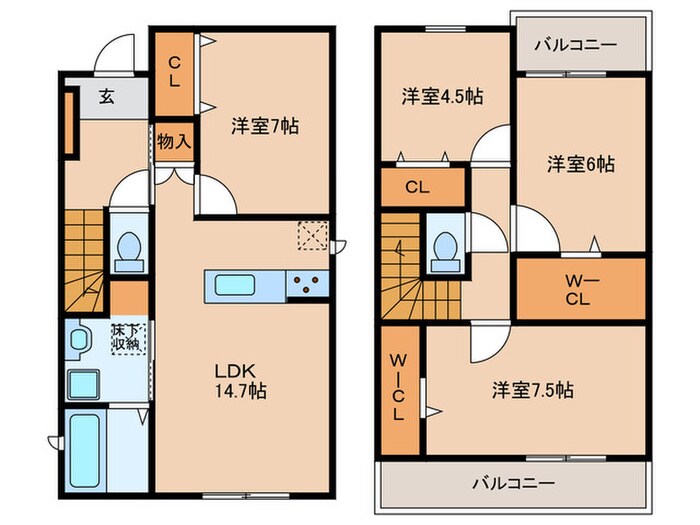 如来町33KODATEXⅥD棟の物件間取画像