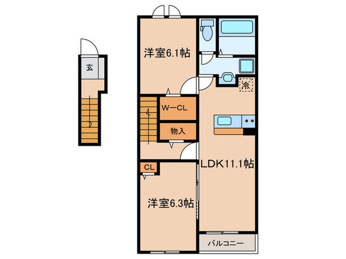 オリーブⅠの物件間取画像