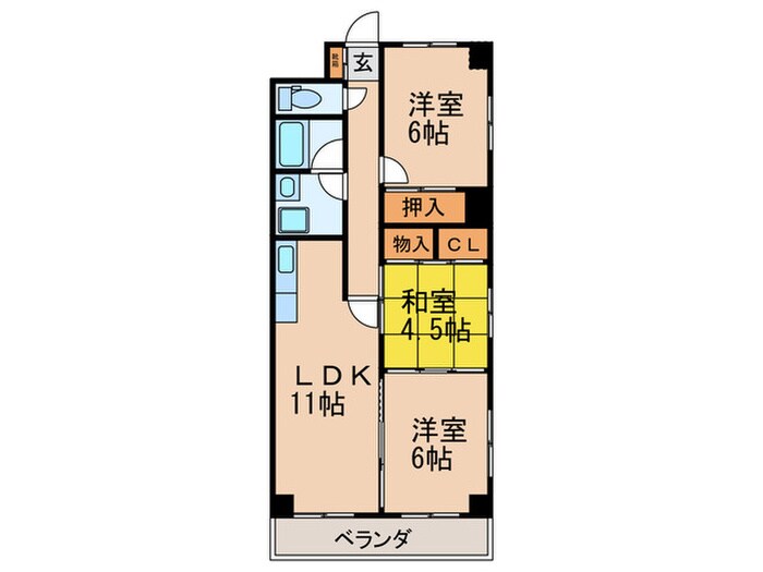 ユウチマンションの物件間取画像