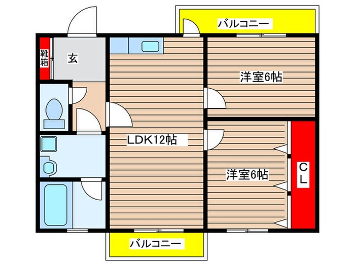 レジデンスみなみＢ棟の物件間取画像