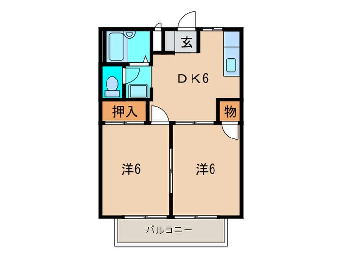 コーポ西浦Ⅱの物件間取画像