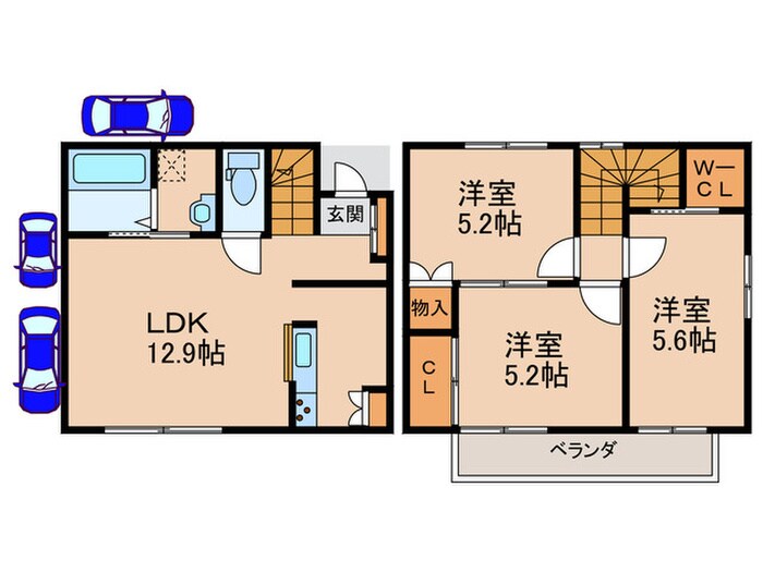 コテージハウス文教台E棟の物件間取画像