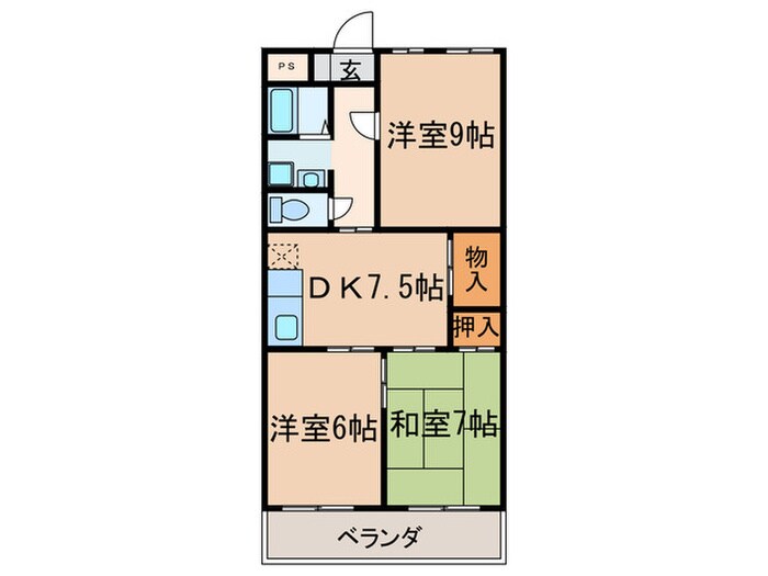 イナガキマンションの物件間取画像