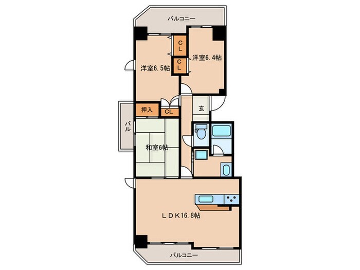 ウェルフォート幸川の物件間取画像