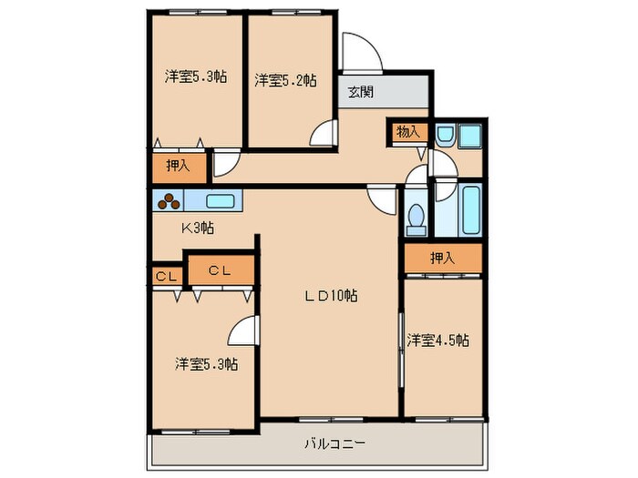キングスコート豊田下林弐番館の物件間取画像