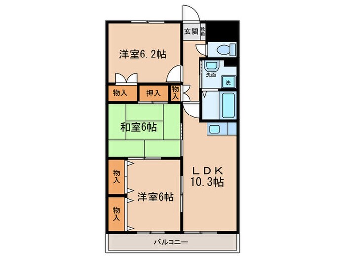 メルベーユ当知の物件間取画像