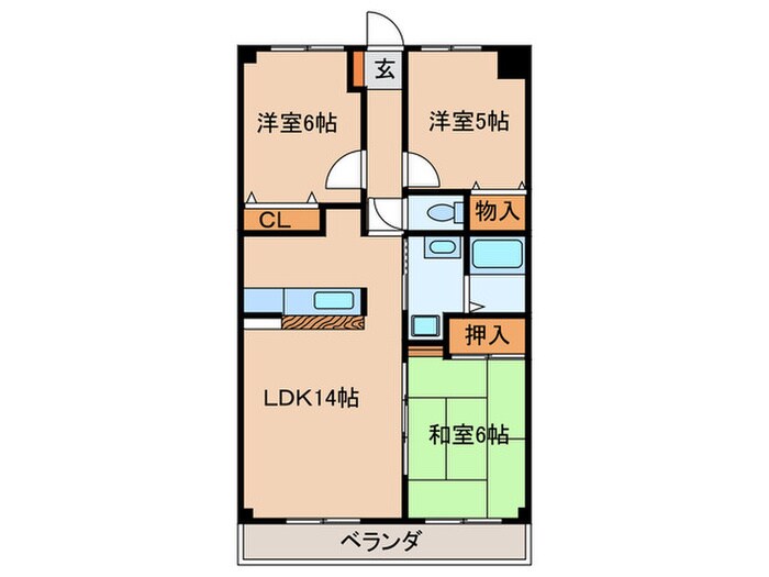 コスモス中道の物件間取画像