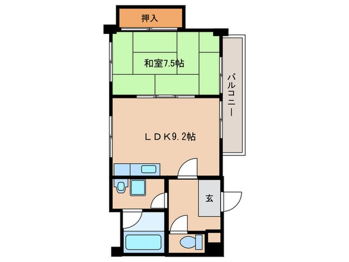 長井マンションの物件間取画像