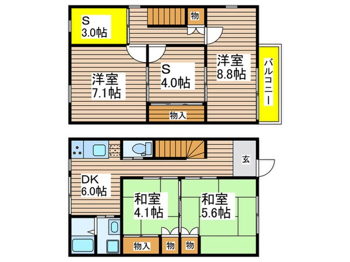 熱田区二番戸建の物件間取画像