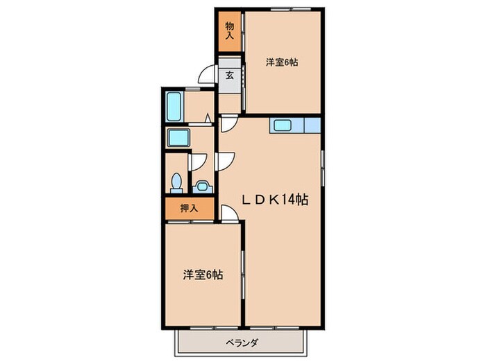 ニュ－セジュ－ル東栄Ⅱの物件間取画像