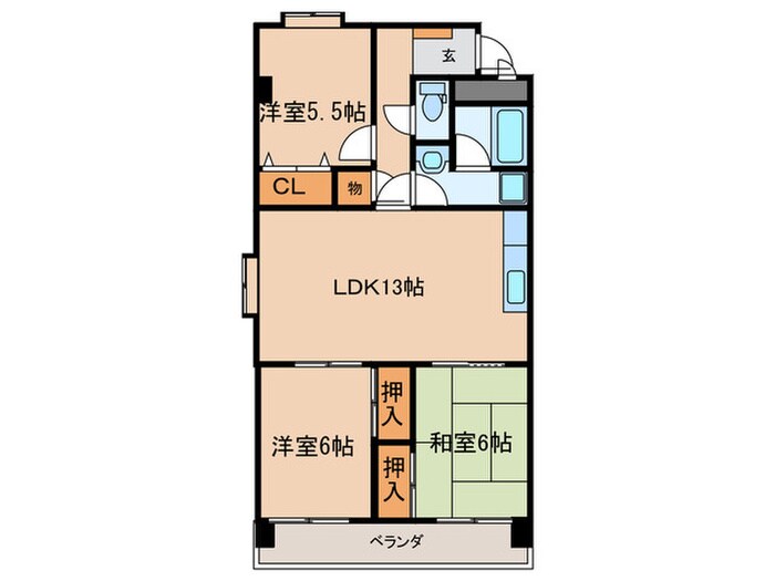マンションコスモスの物件間取画像