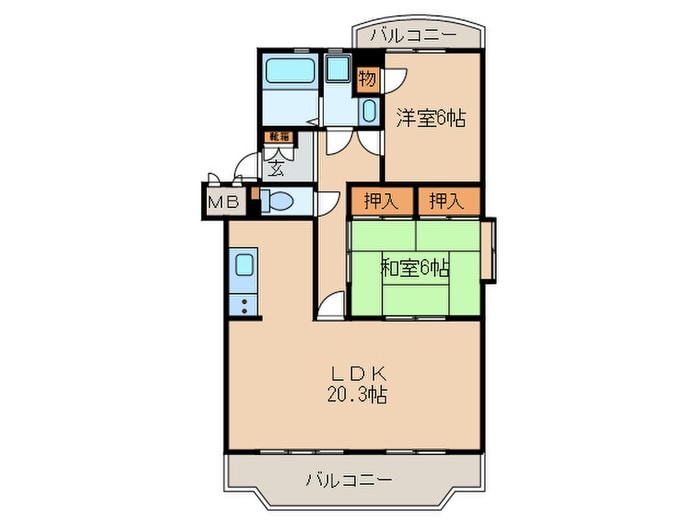 サニーコート庄名の物件間取画像