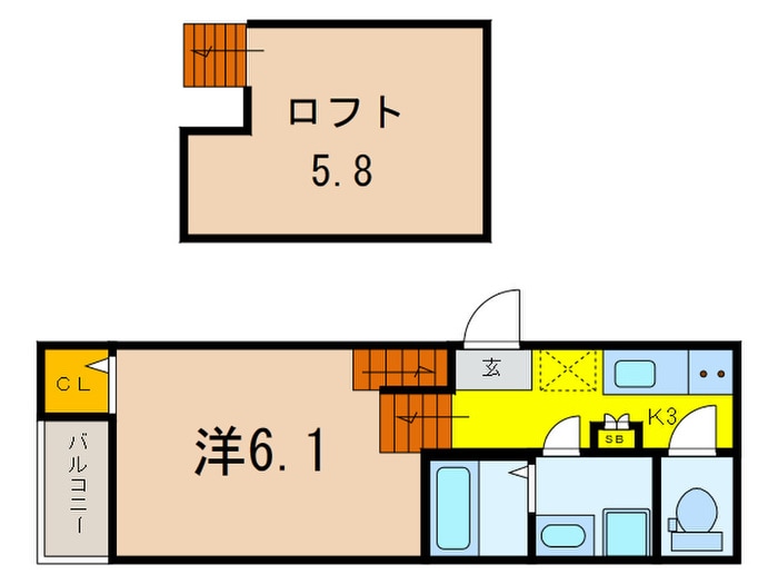 ハーモニーテラス三番町の物件間取画像