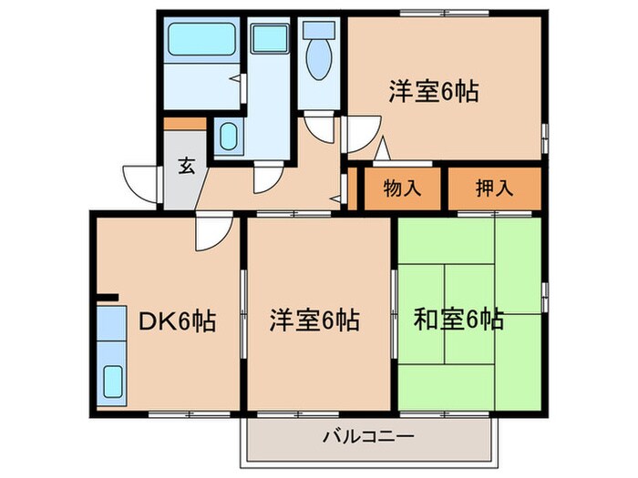 ジュセル稲木の物件間取画像