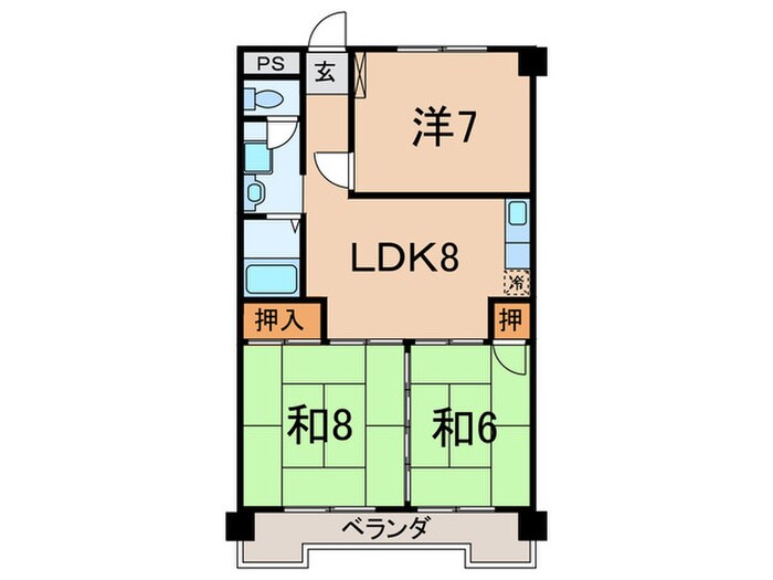 エステート若葉の物件間取画像