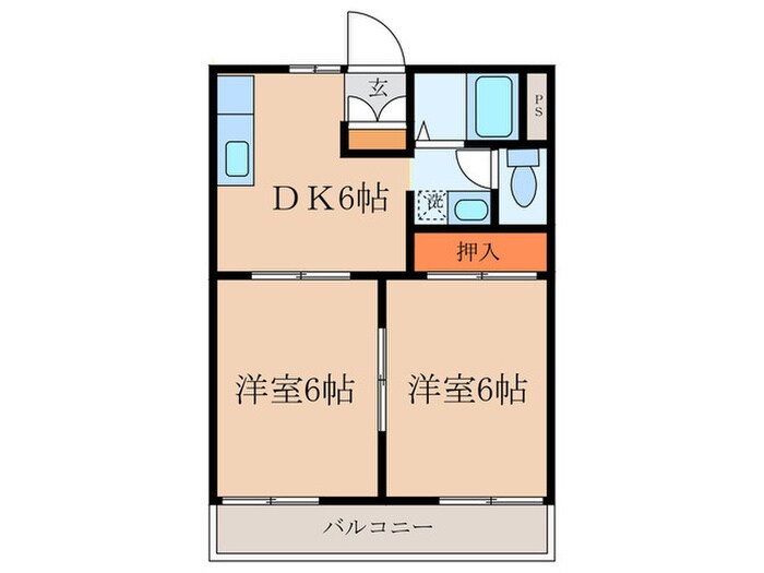 ヴィラ大谷Ｂの物件間取画像