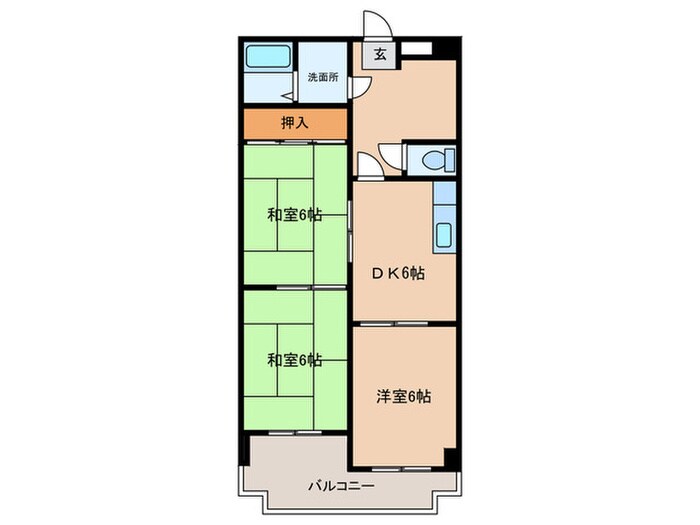 鹿乗グリーンハイツの物件間取画像