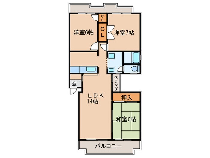 グリーンヒル若田の物件間取画像