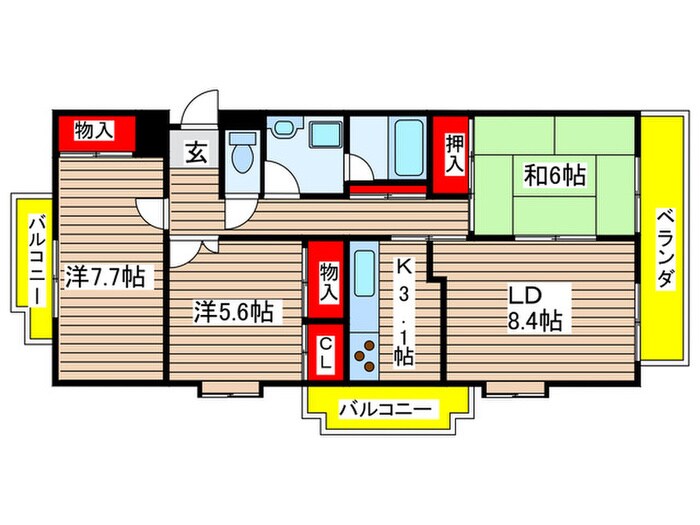 クレスト石川橋の物件間取画像