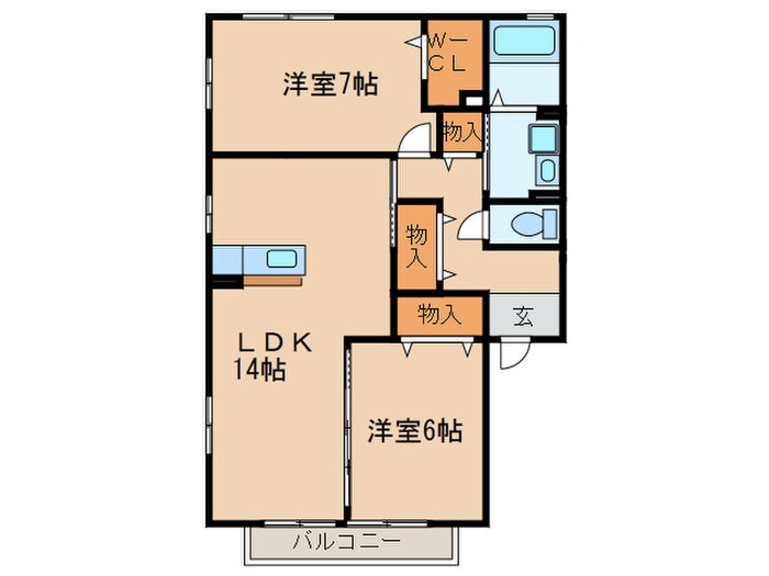 パークハイム朝宮　Ａの物件間取画像