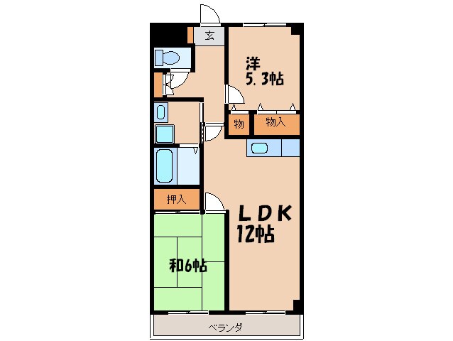 エスポワ－ル萱津の物件間取画像