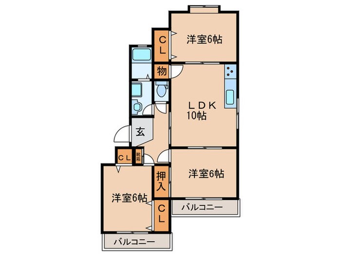 サンフラワーＡハイツの物件間取画像