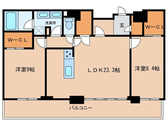 ｸﾞﾗﾝﾄﾞﾒｿﾞﾝ御園座ﾀﾜ-（3206）の物件間取画像