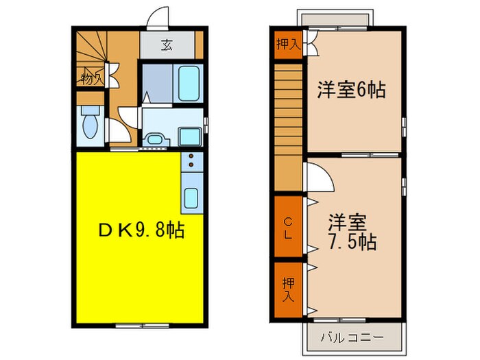 コウジィーコート宮丘Ａの物件間取画像