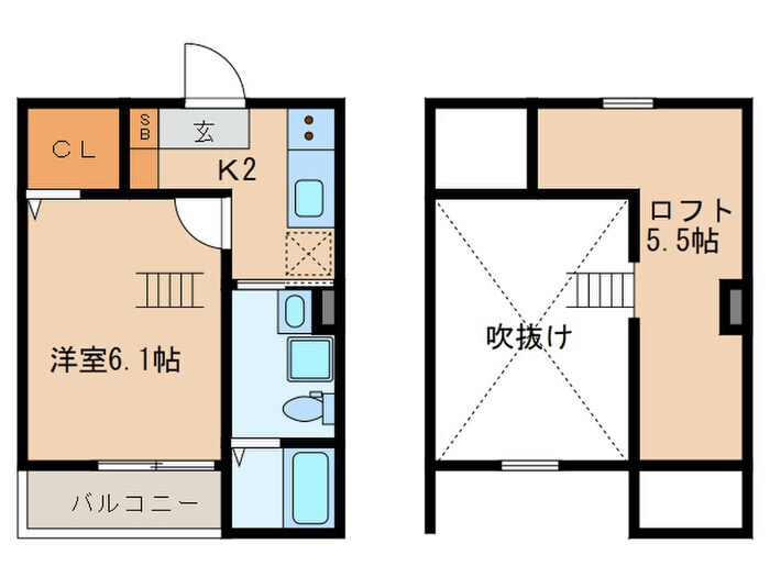 ラルーチェ庄内通の物件間取画像