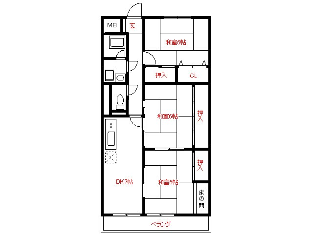 ロイヤルパレス北園の物件間取画像