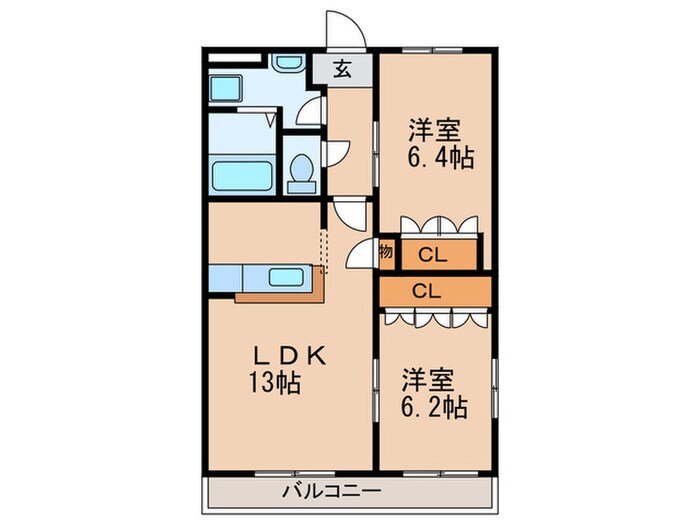 グランディール２１の物件間取画像