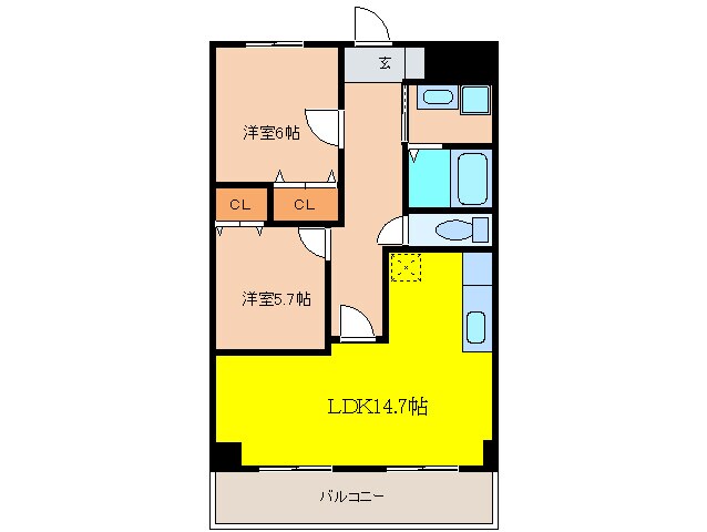 ハイツオレンジＡの物件間取画像