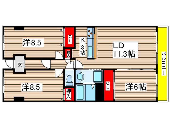 ビラ三秀山中の物件間取画像