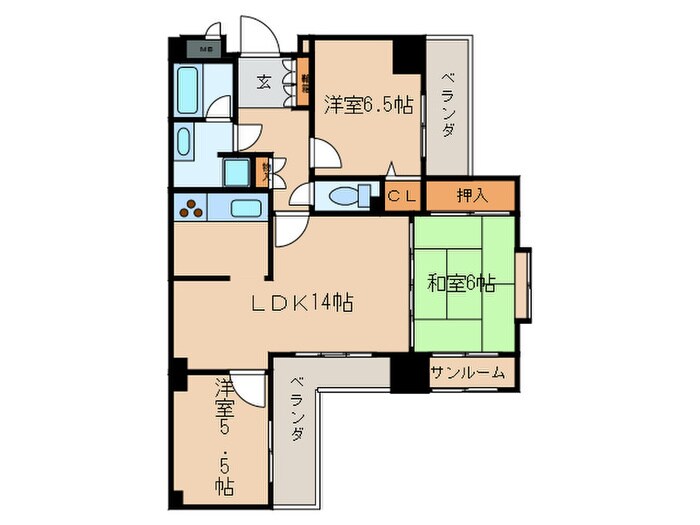 グランドメゾン徳川（B-9)の物件間取画像