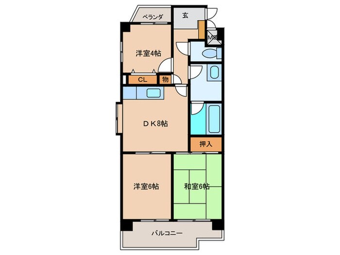 キャッスルシティ城崎Ⅱの物件間取画像