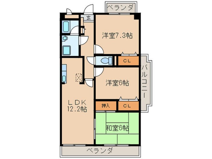 スカイコ－ト２１の物件間取画像