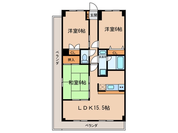 サンライトマンションⅢ東棟の物件間取画像