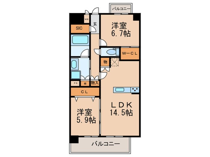 ラトゥール代官町WESTの物件間取画像