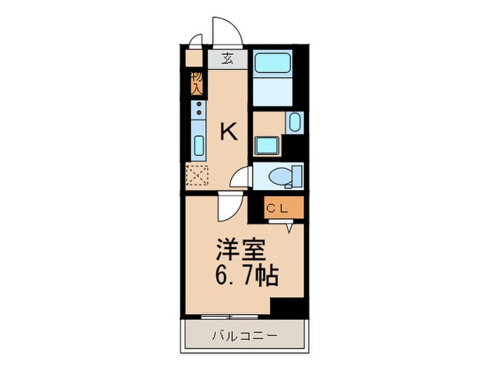 アスピラシオン尾頭橋の物件間取画像