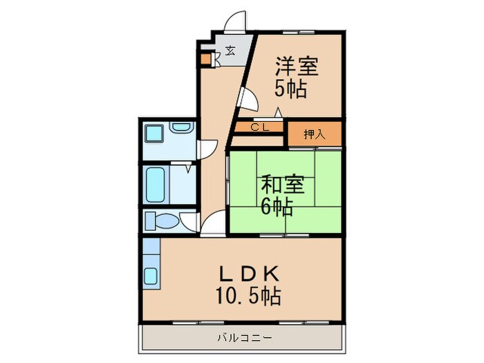 ティ－グル名西の物件間取画像