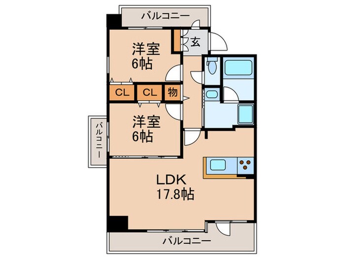 茶屋ヶ坂ライズの物件間取画像