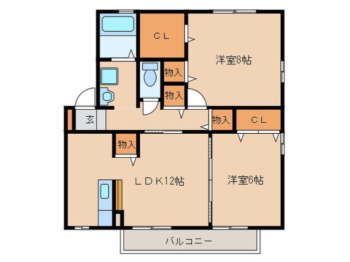 シャルマン松橋Ｂの物件間取画像