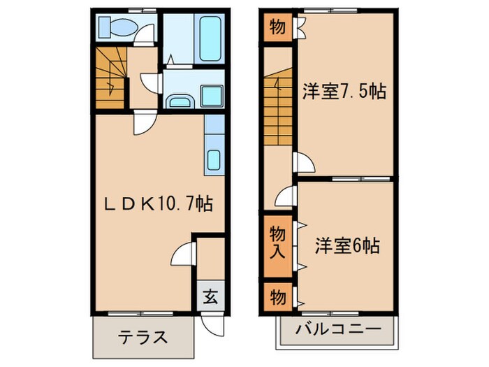 プラッサムコート小郷　Ｂの物件間取画像