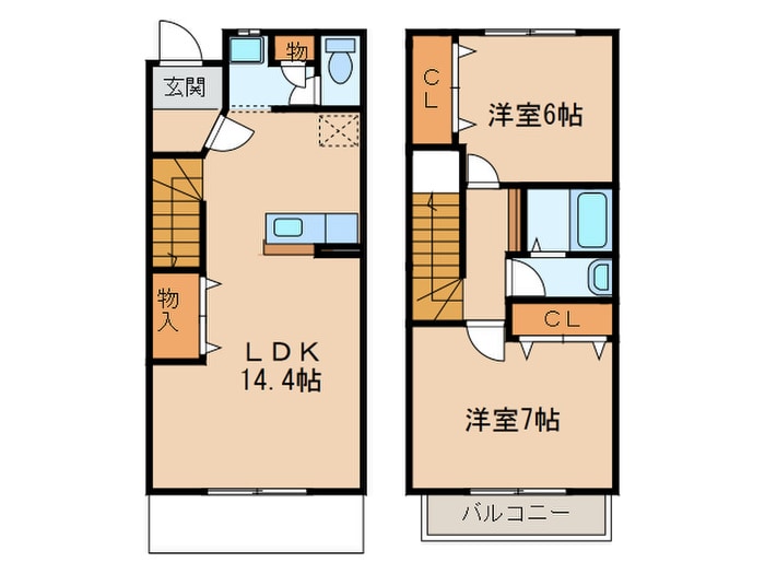 ヨ－ロピアンシャレ－杁ケ島の物件間取画像