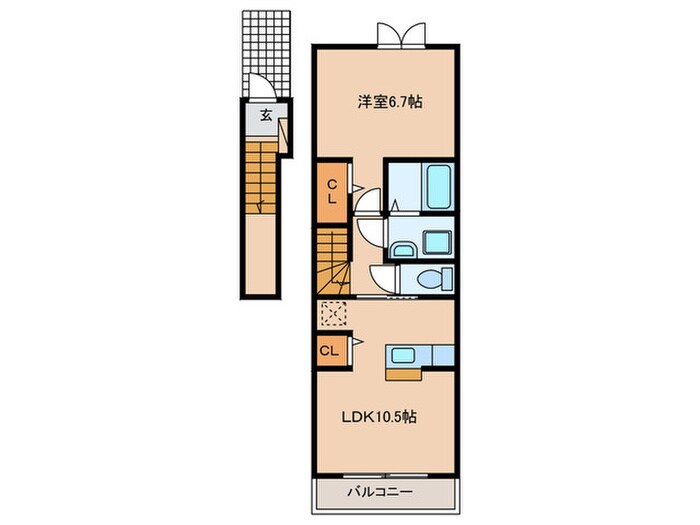 クリーン・カーサ高畑の物件間取画像