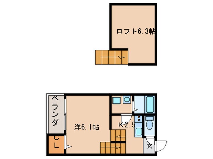 ハーモニーテラス生駒町Ⅱの物件間取画像