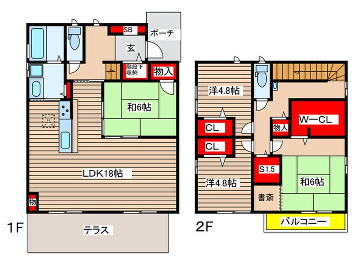 元植田戸建の物件間取画像
