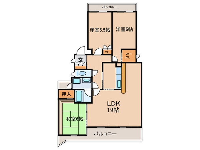 ヴァンヴェ－ル平和ヶ丘の物件間取画像